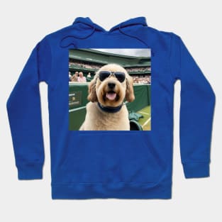 Dog watching tennis at Wimbledon center court Hoodie